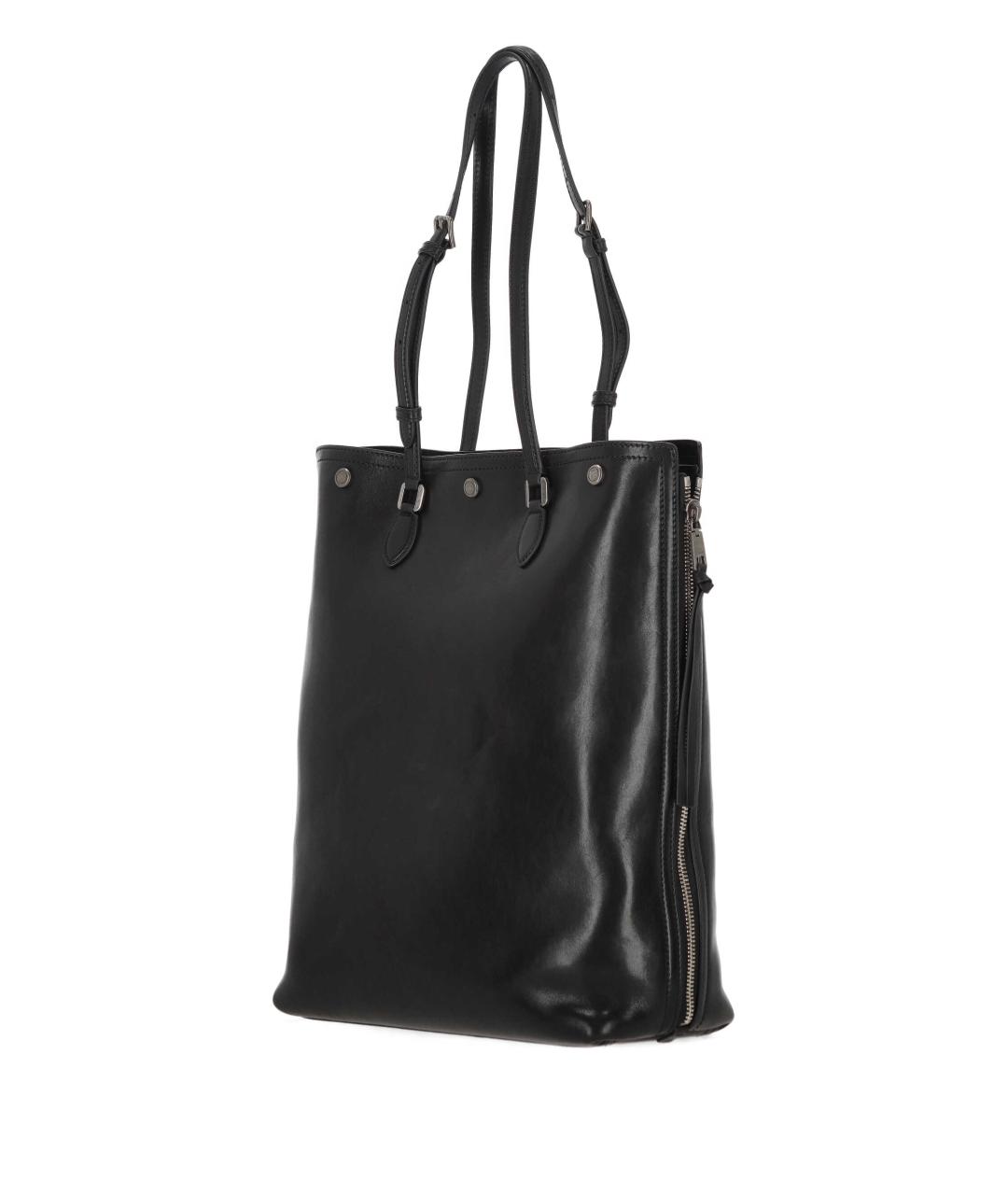 DOLCE&GABBANA Черная кожаная сумка тоут, фото 2