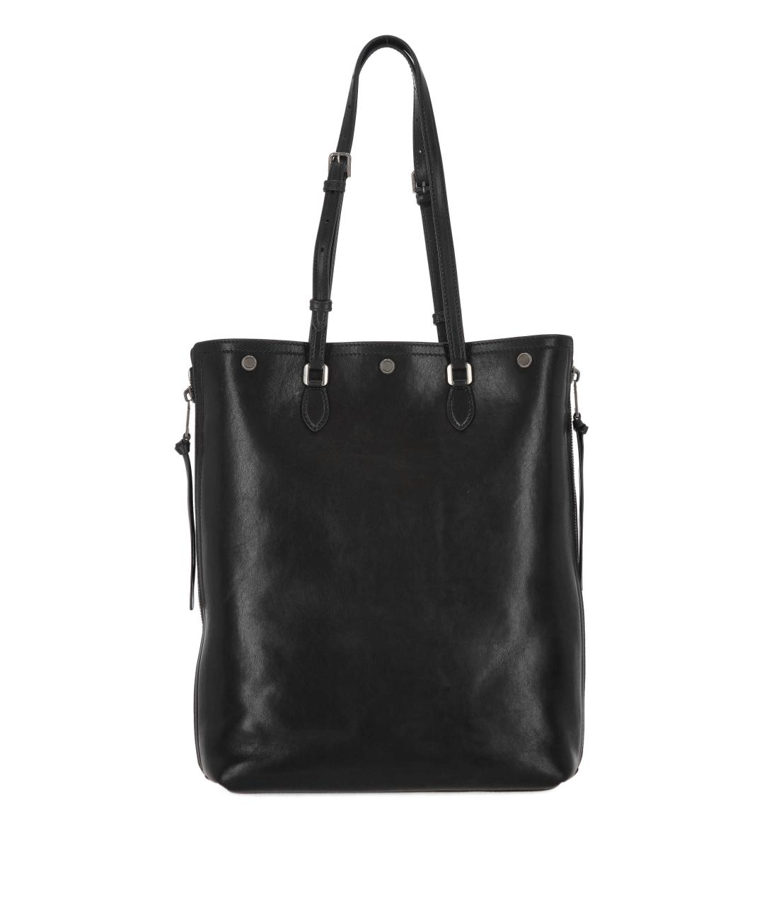 DOLCE&GABBANA Черная кожаная сумка тоут, фото 3