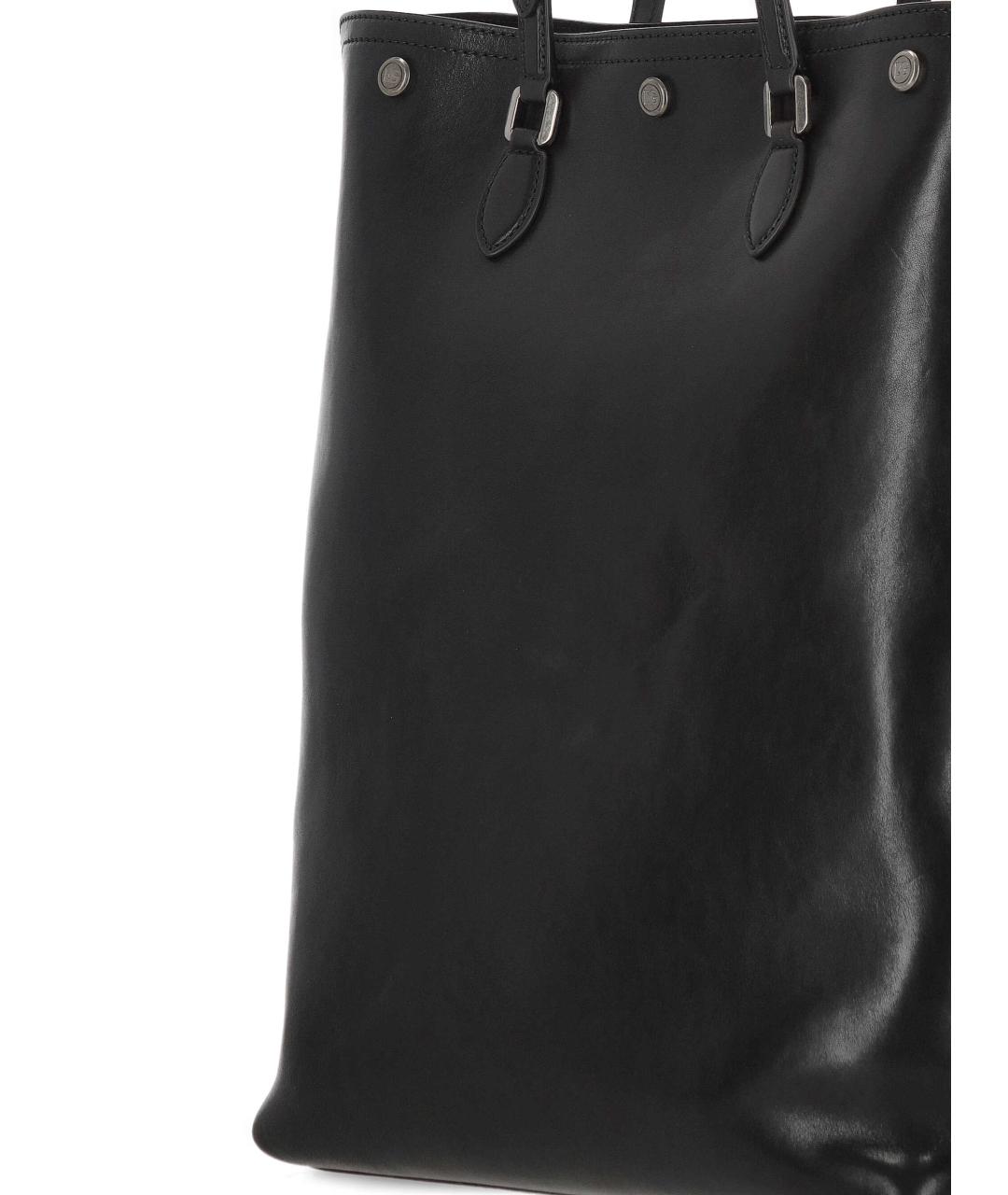 DOLCE&GABBANA Черная кожаная сумка тоут, фото 4