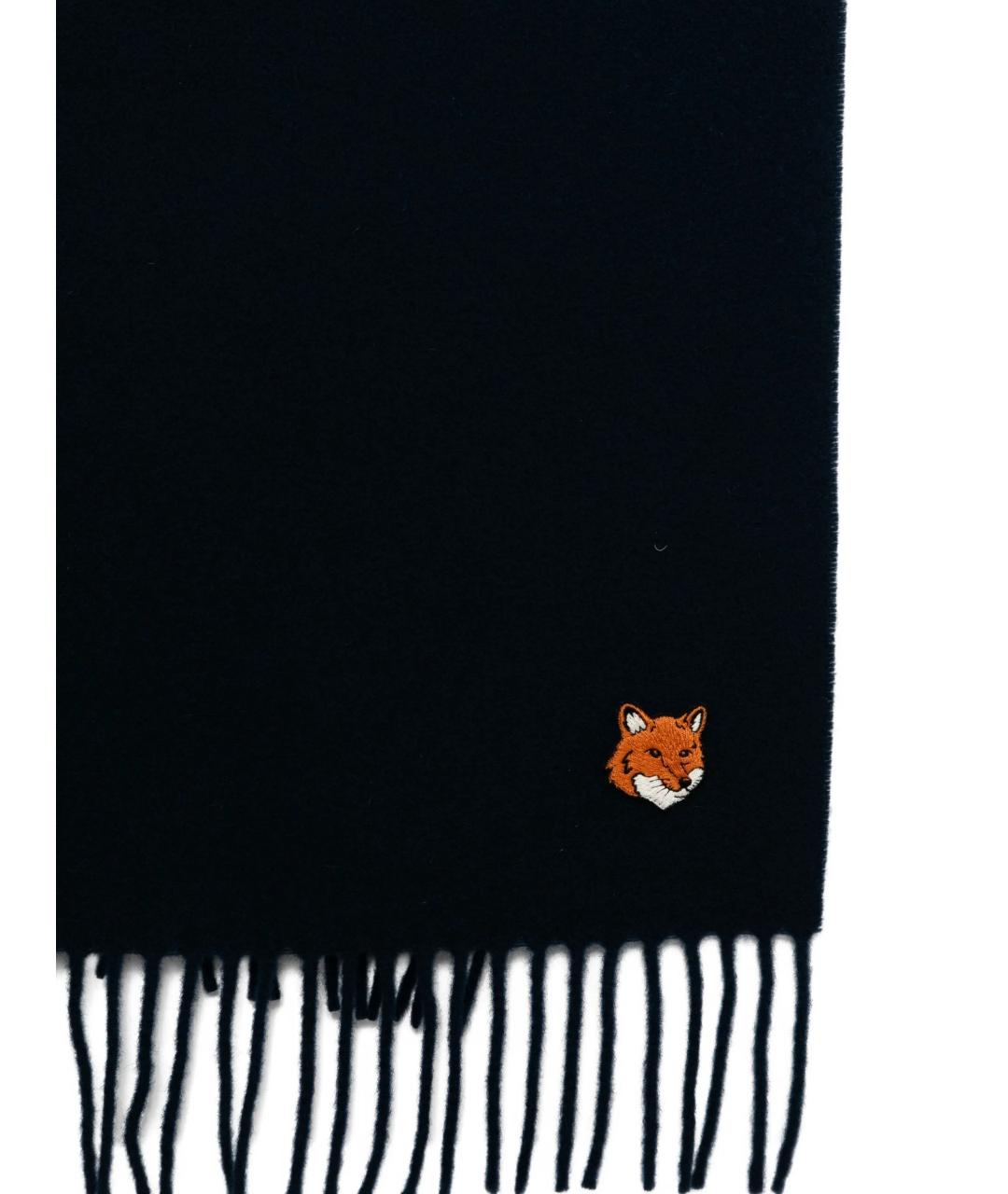 MAISON KITSUNE Темно-синий шерстяной шарф, фото 2