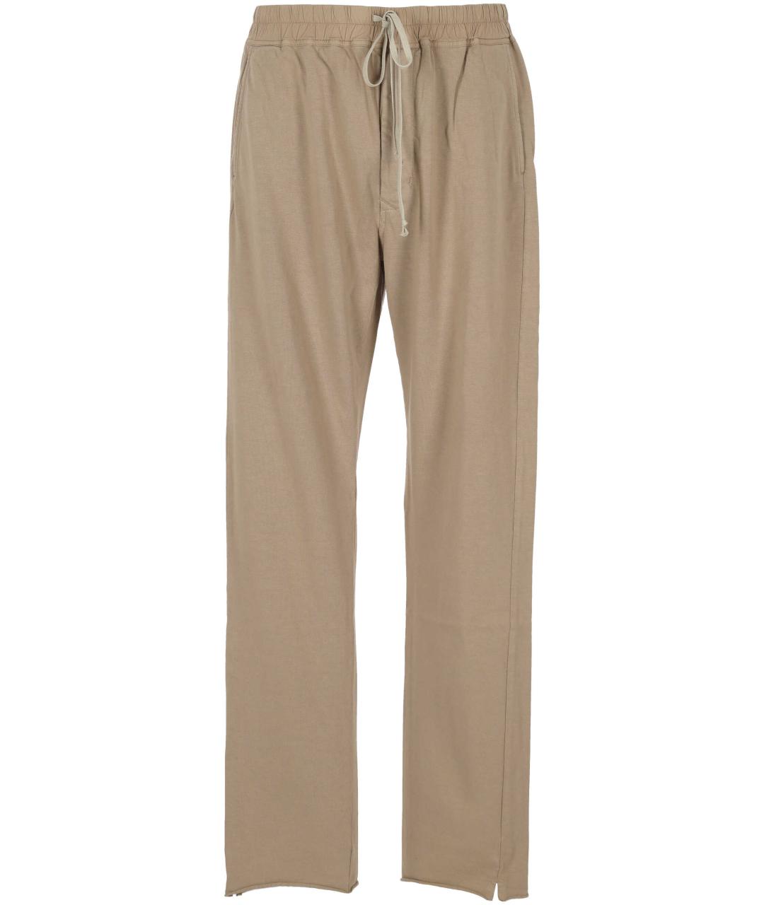 RICK OWENS DRKSHDW Бежевые хлопковые повседневные брюки, фото 1