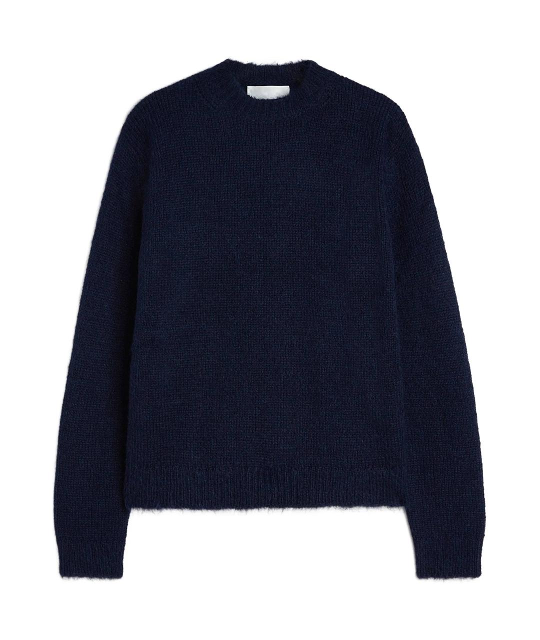 JIL SANDER Темно-синий шерстяной джемпер / свитер, фото 1