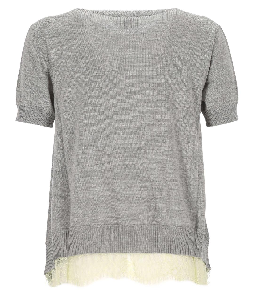 ALEXANDER MCQUEEN Серая шерстяная футболка, фото 3