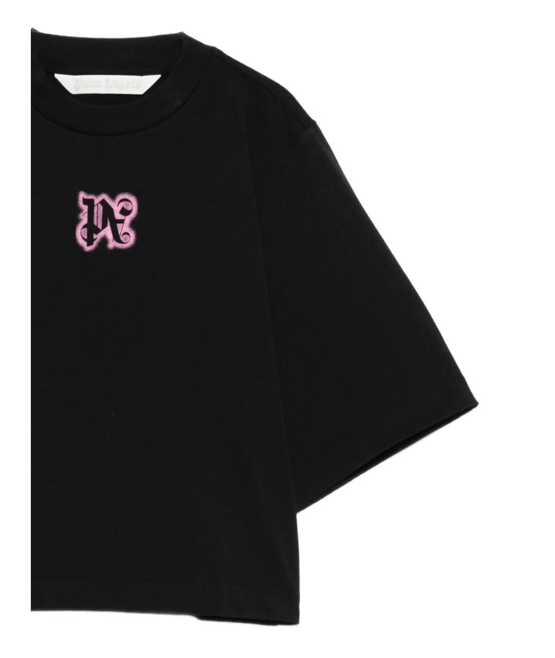 PALM ANGELS Черная хлопковая футболка, фото 2