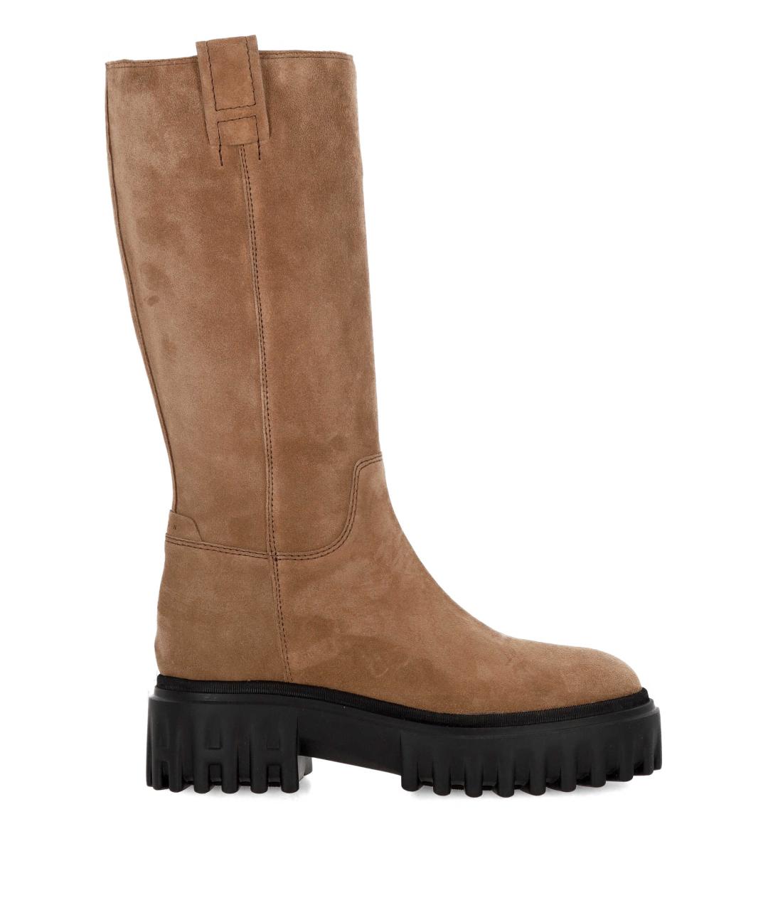 HOGAN Коричневые замшевые сапоги, фото 1