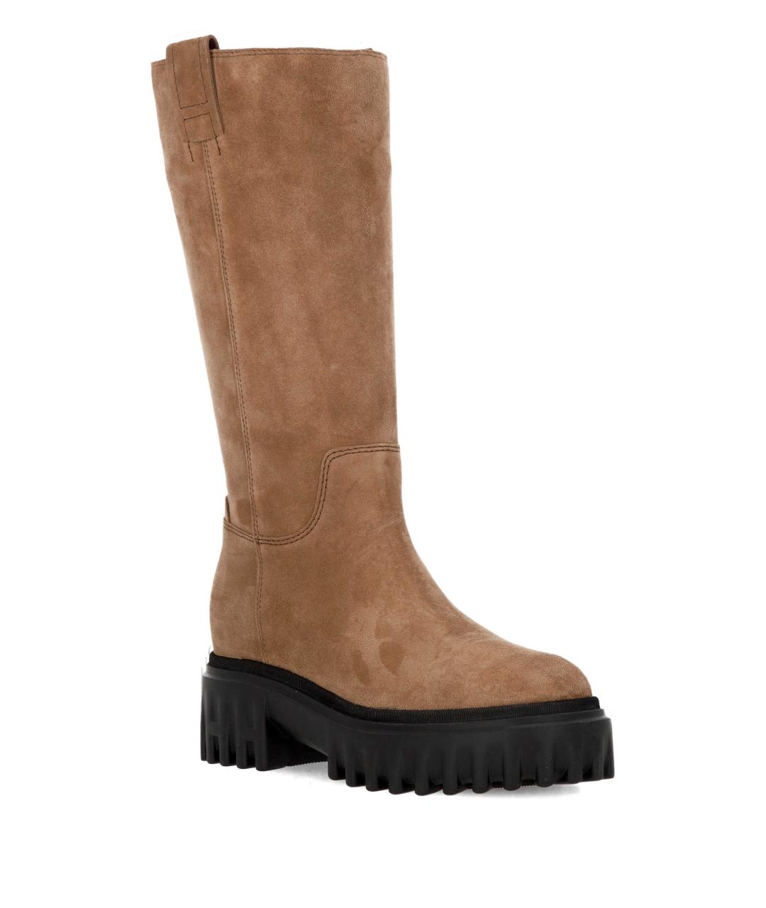 HOGAN Коричневые замшевые сапоги, фото 2