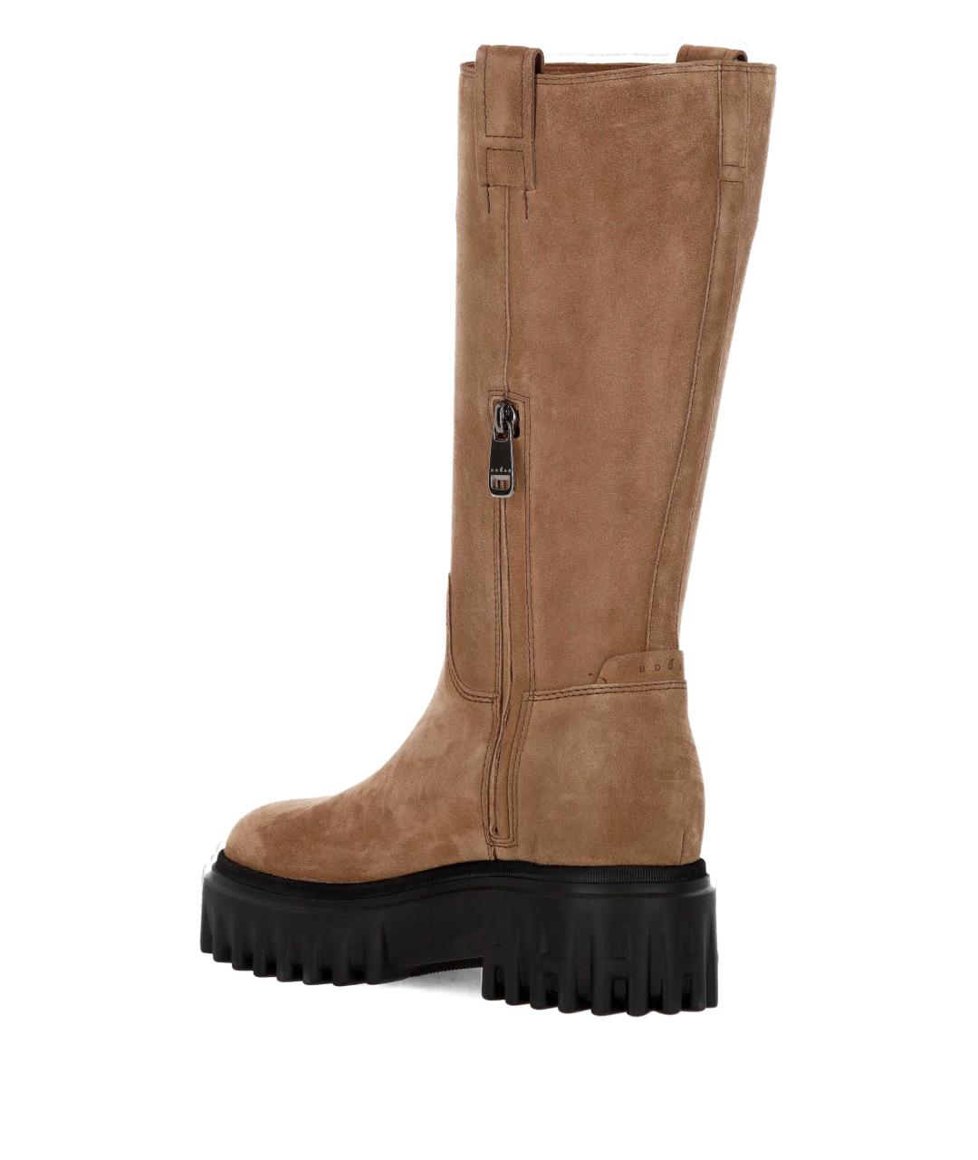 HOGAN Коричневые замшевые сапоги, фото 3