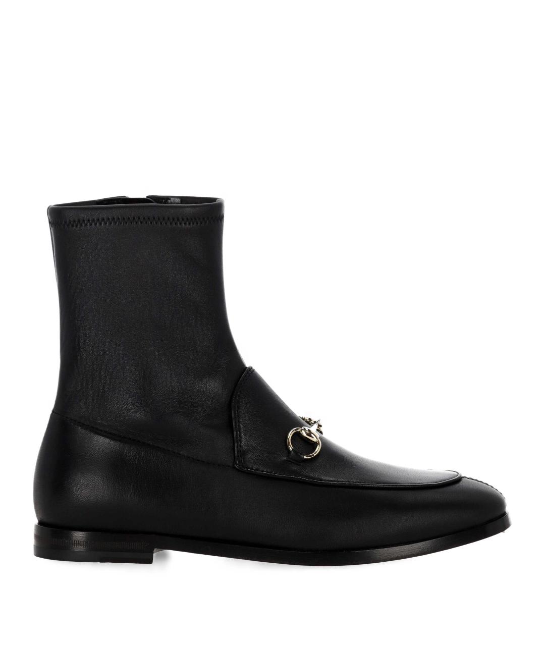GUCCI Черные кожаные ботильоны, фото 1