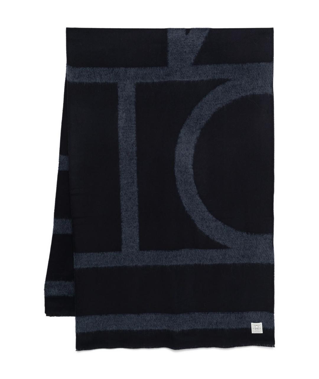 TOTEME Темно-синий шерстяной шарф, фото 1