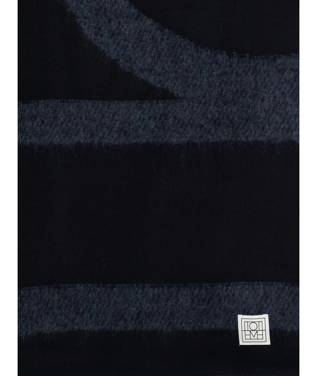 TOTEME Темно-синий шерстяной шарф, фото 3