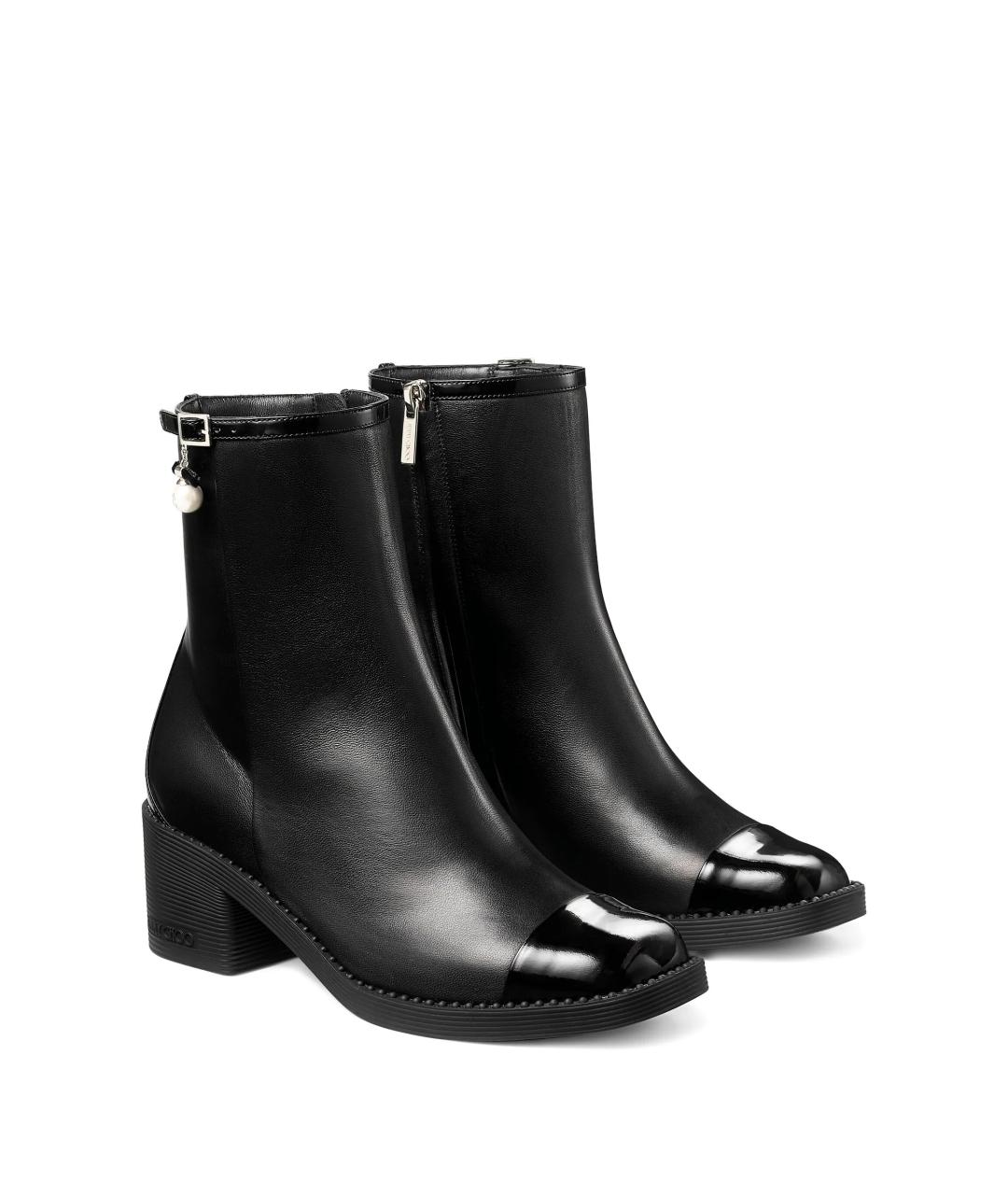 JIMMY CHOO Черные кожаные ботильоны, фото 2