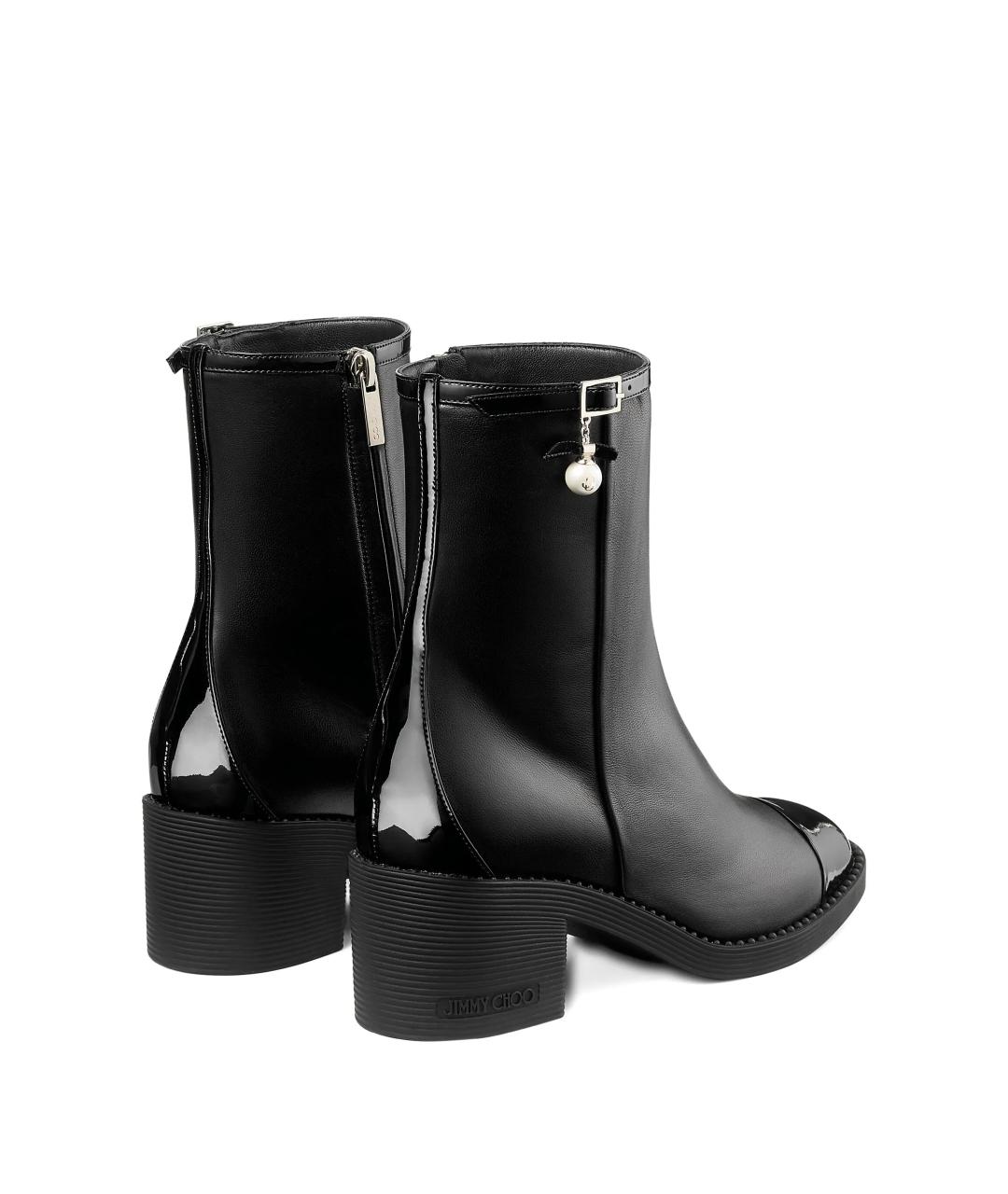 JIMMY CHOO Черные кожаные ботильоны, фото 3