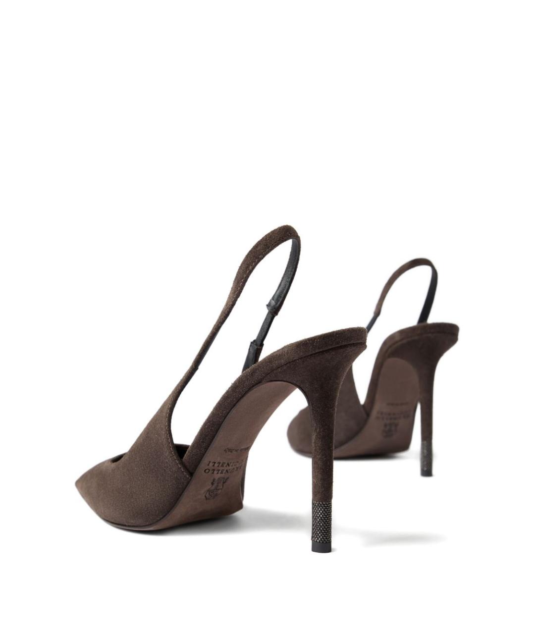 BRUNELLO CUCINELLI Коричневые замшевые туфли, фото 4