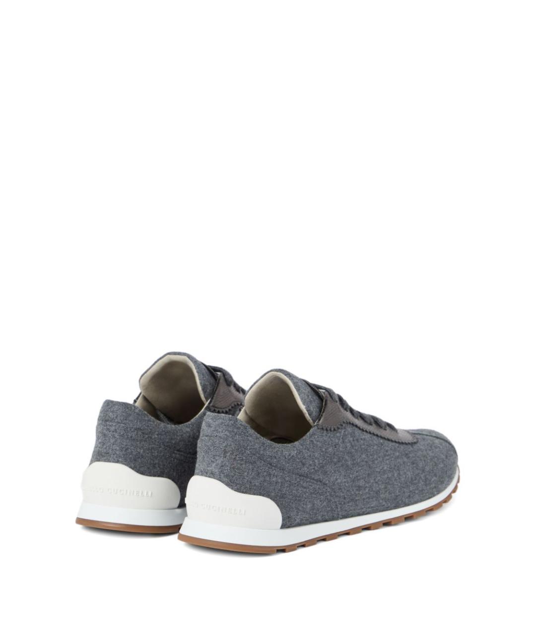 BRUNELLO CUCINELLI Серые текстильные кроссовки, фото 3