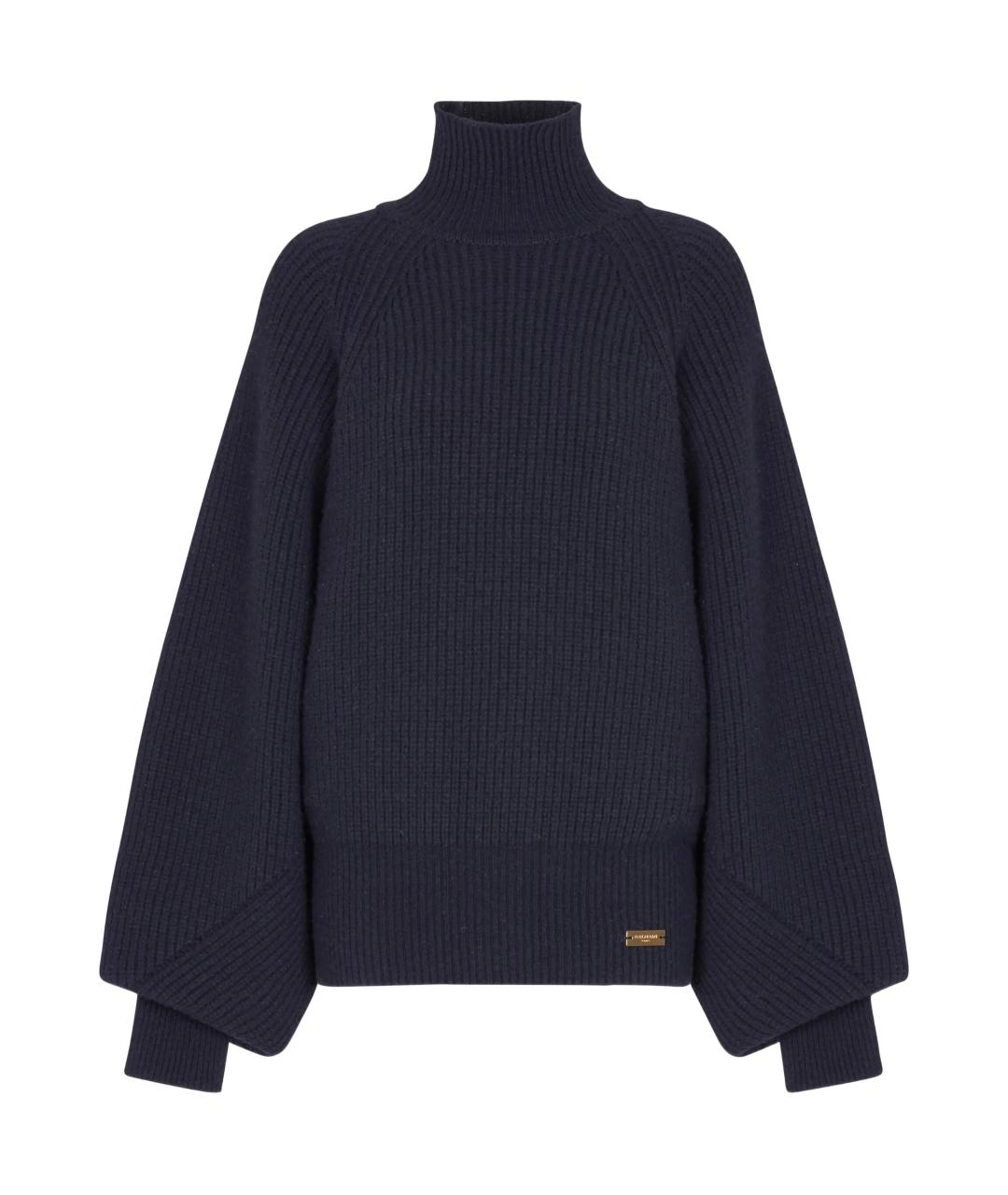 BALMAIN Темно-синий шерстяной джемпер / свитер, фото 1