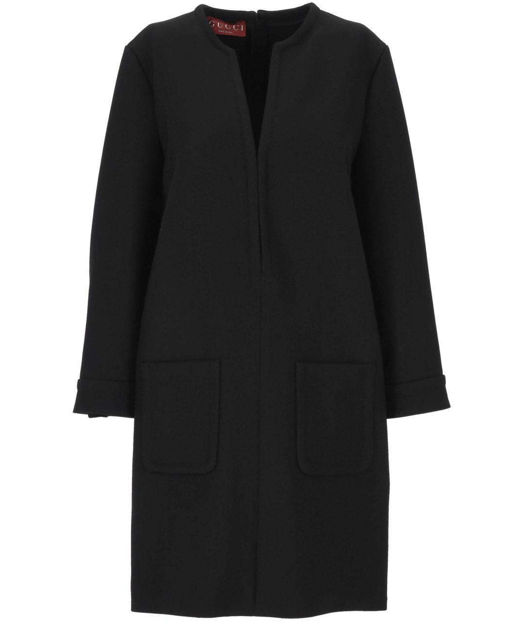 GUCCI Черное шерстяное пальто, фото 1