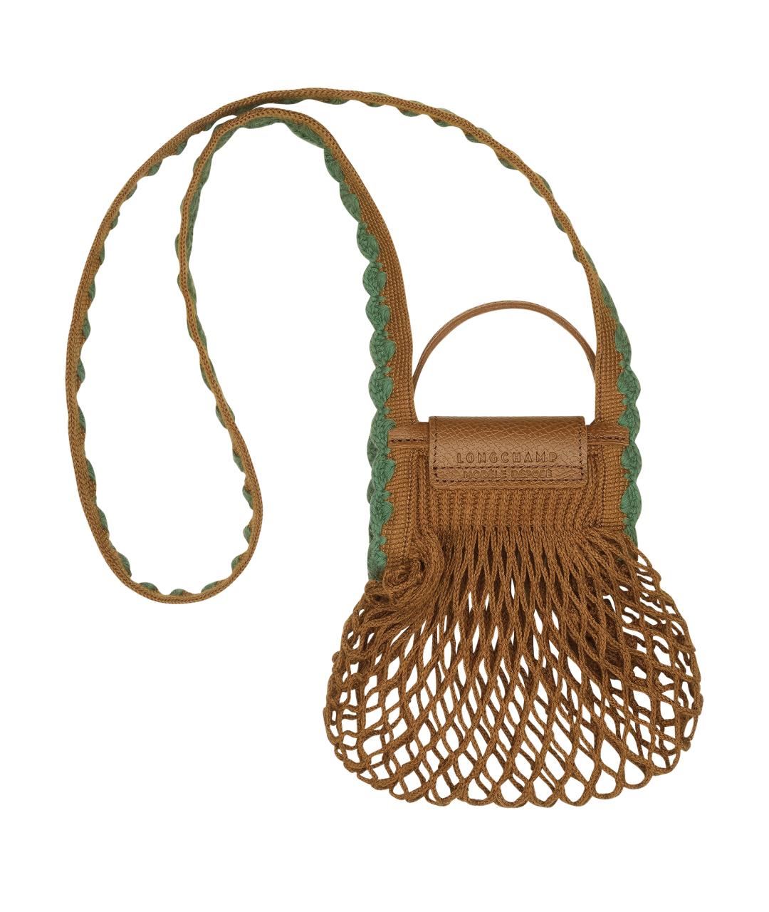 LONGCHAMP Коричневая тканевая сумка через плечо, фото 2