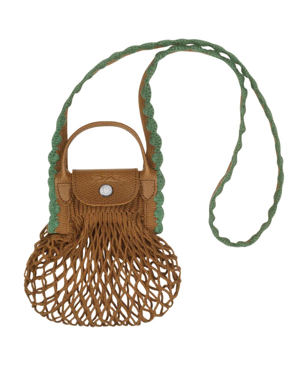 LONGCHAMP Коричневая тканевая сумка через плечо, фото 1