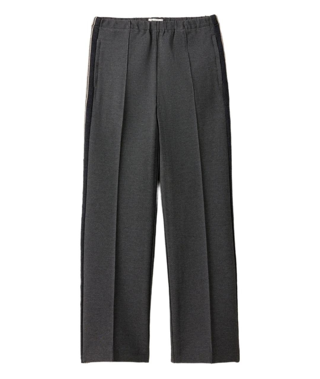 MIU MIU Антрацитовые вискозные прямые брюки, фото 1