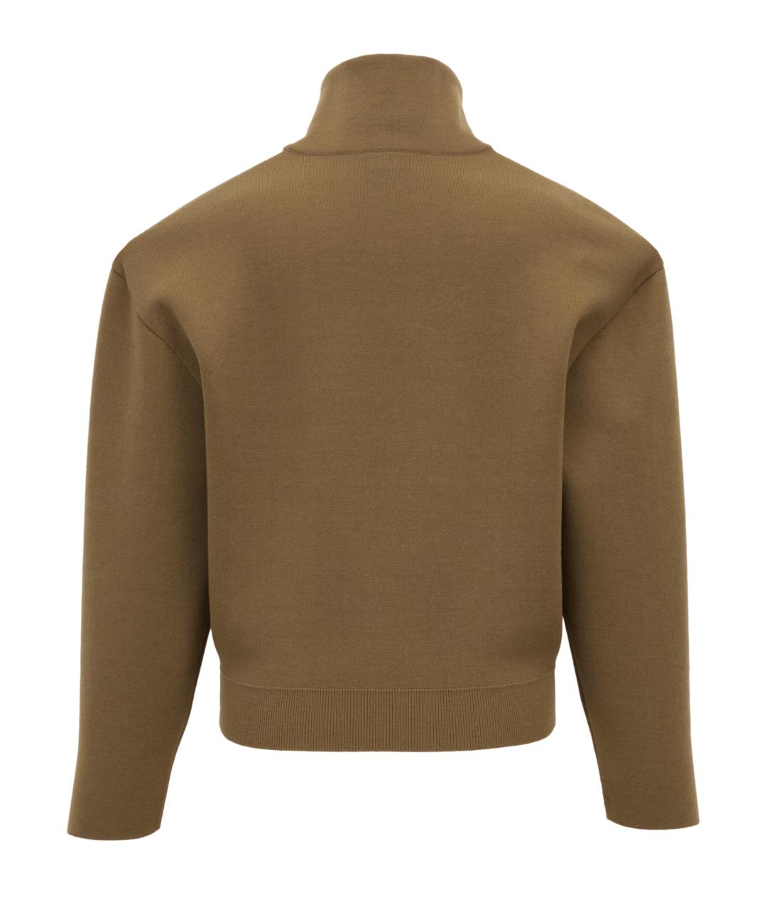 SAINT LAURENT Хаки шерстяной джемпер / свитер, фото 3