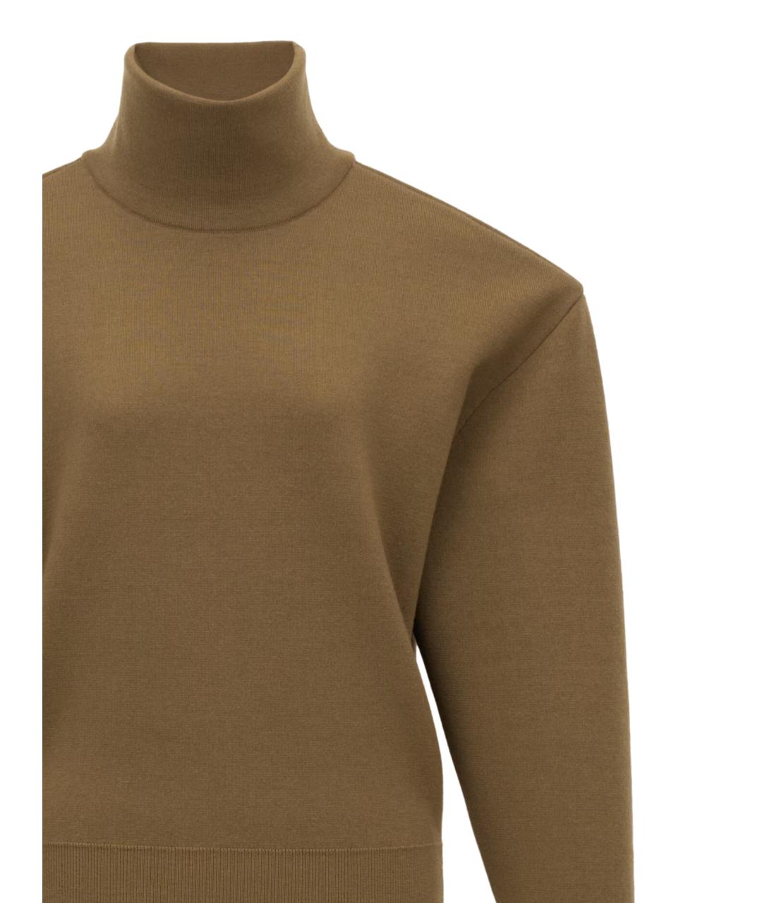 SAINT LAURENT Хаки шерстяной джемпер / свитер, фото 2