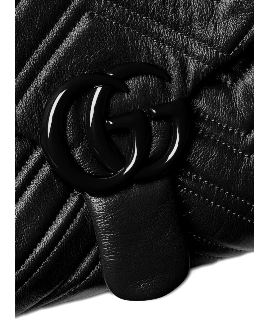 GUCCI Черная кожаная сумка через плечо, фото 5