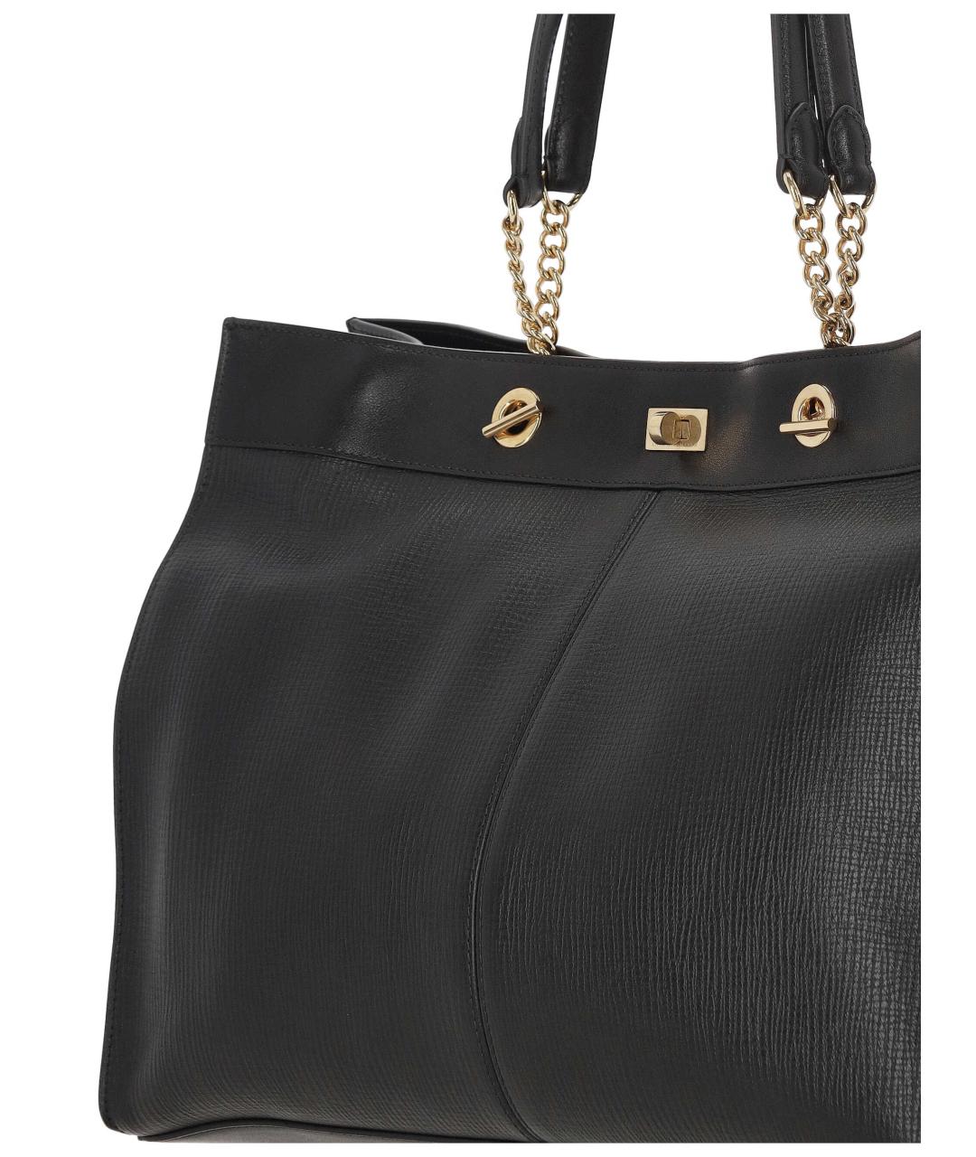 ANYA HINDMARCH Черная кожаная сумка тоут, фото 4