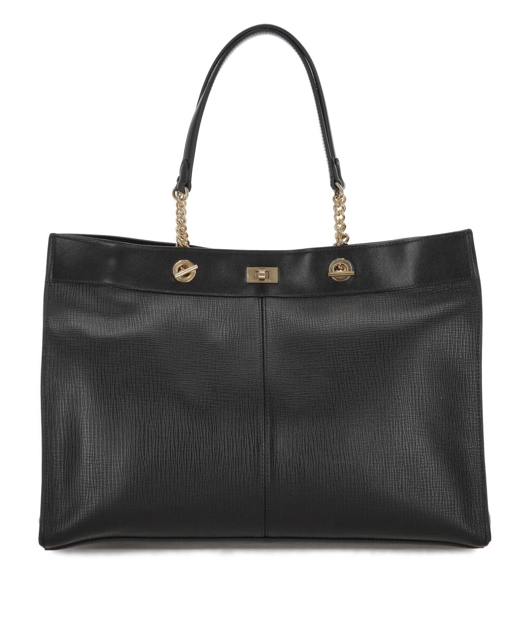 ANYA HINDMARCH Черная кожаная сумка тоут, фото 1