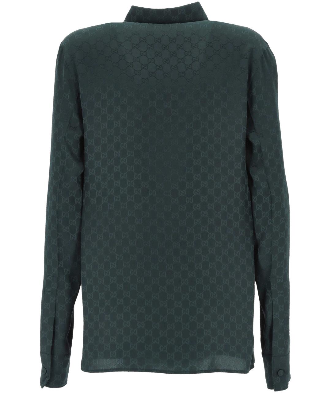 GUCCI Зеленая шелковая рубашка, фото 3