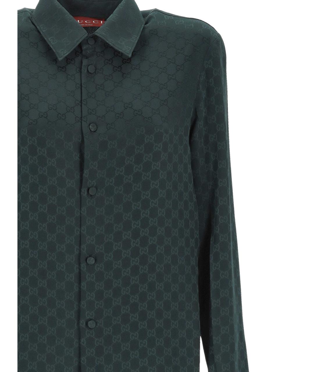 GUCCI Зеленая шелковая рубашка, фото 2