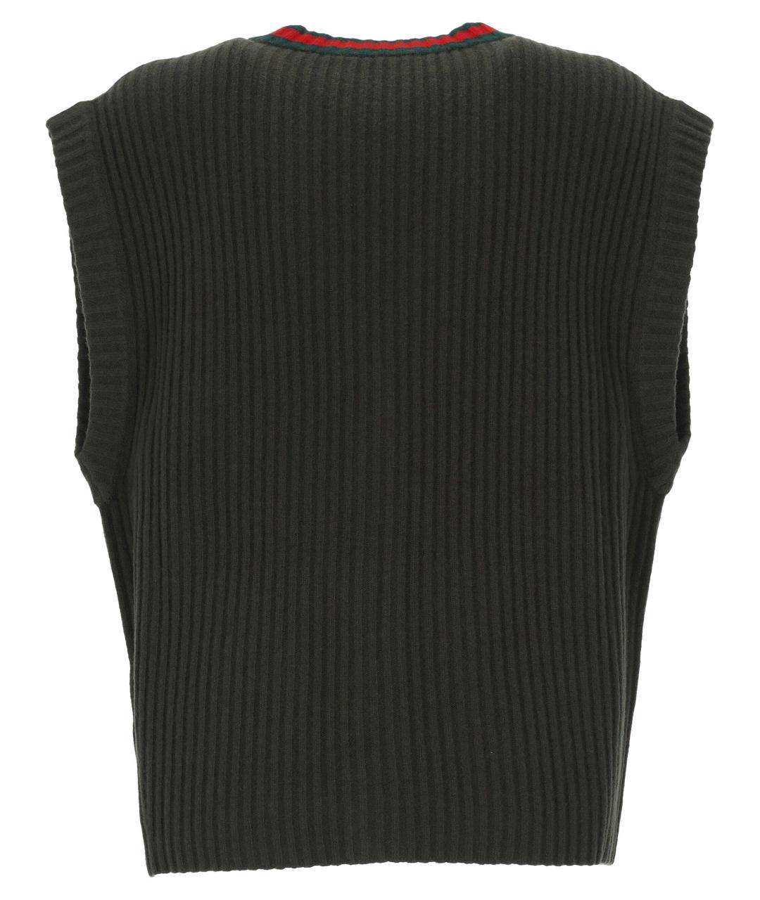 GUCCI Зеленая шерстяная жилетка, фото 3