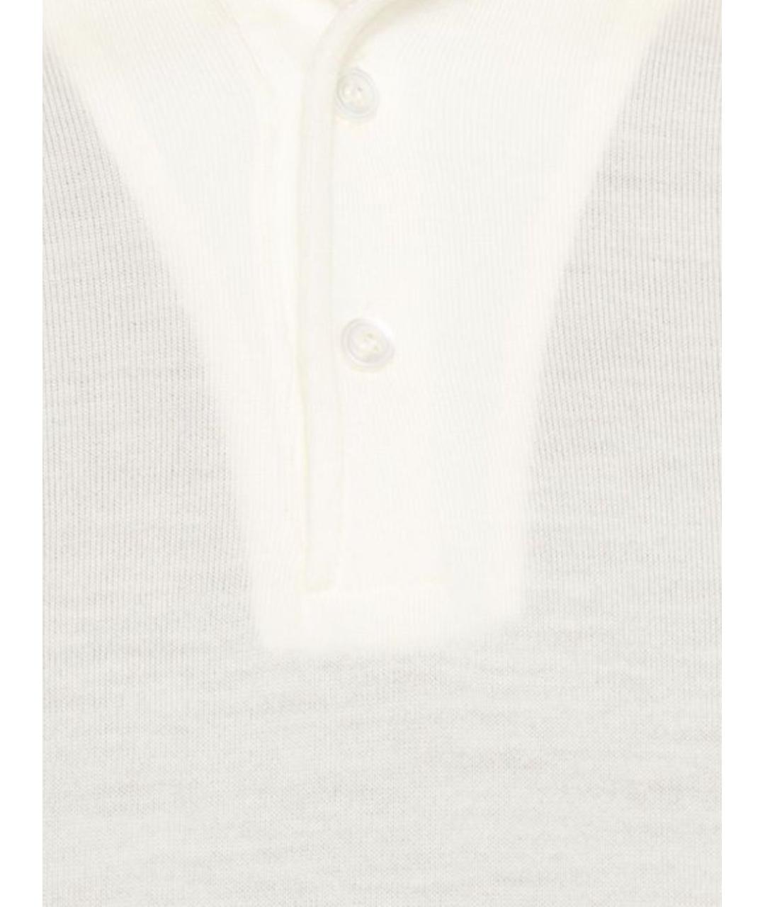 LARDINI Белое поло с длинным рукавом, фото 2