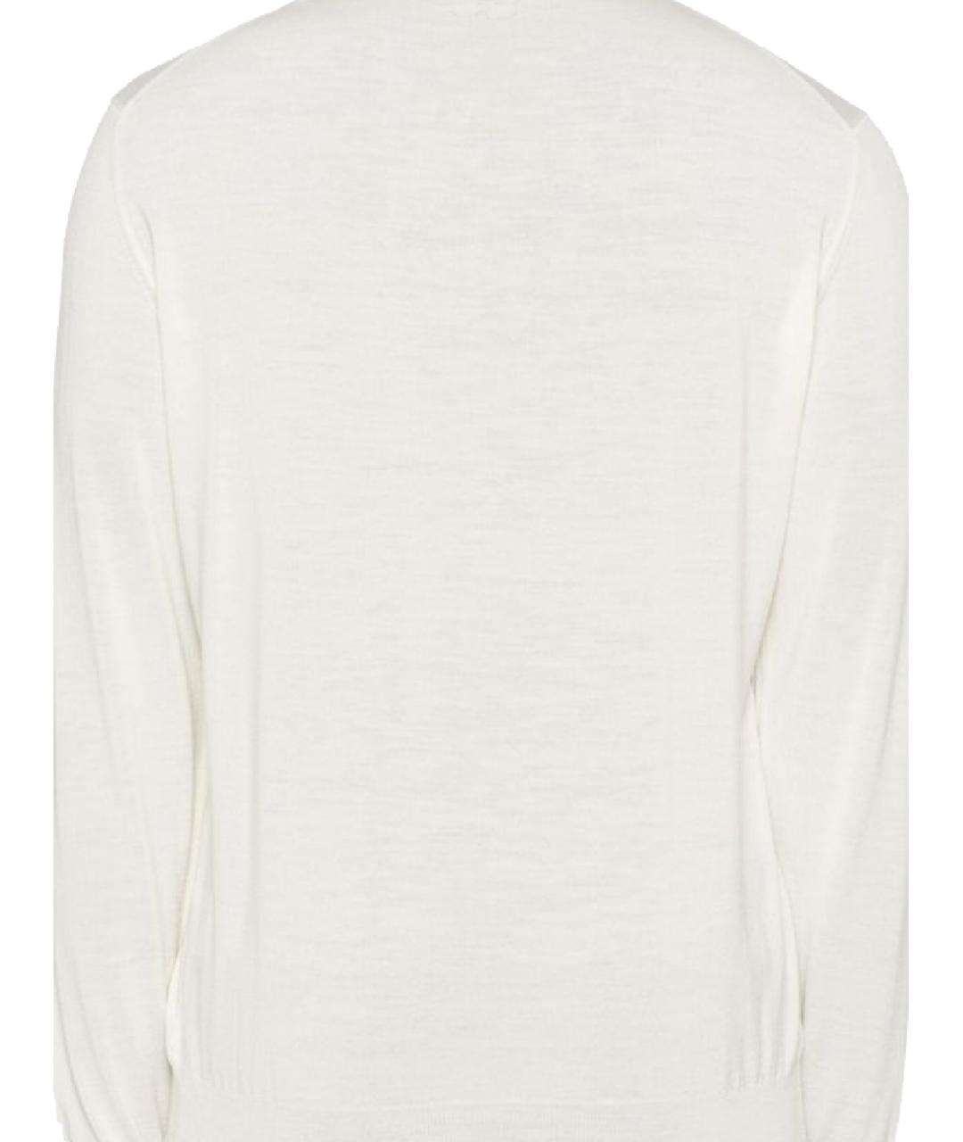LARDINI Белое поло с длинным рукавом, фото 3