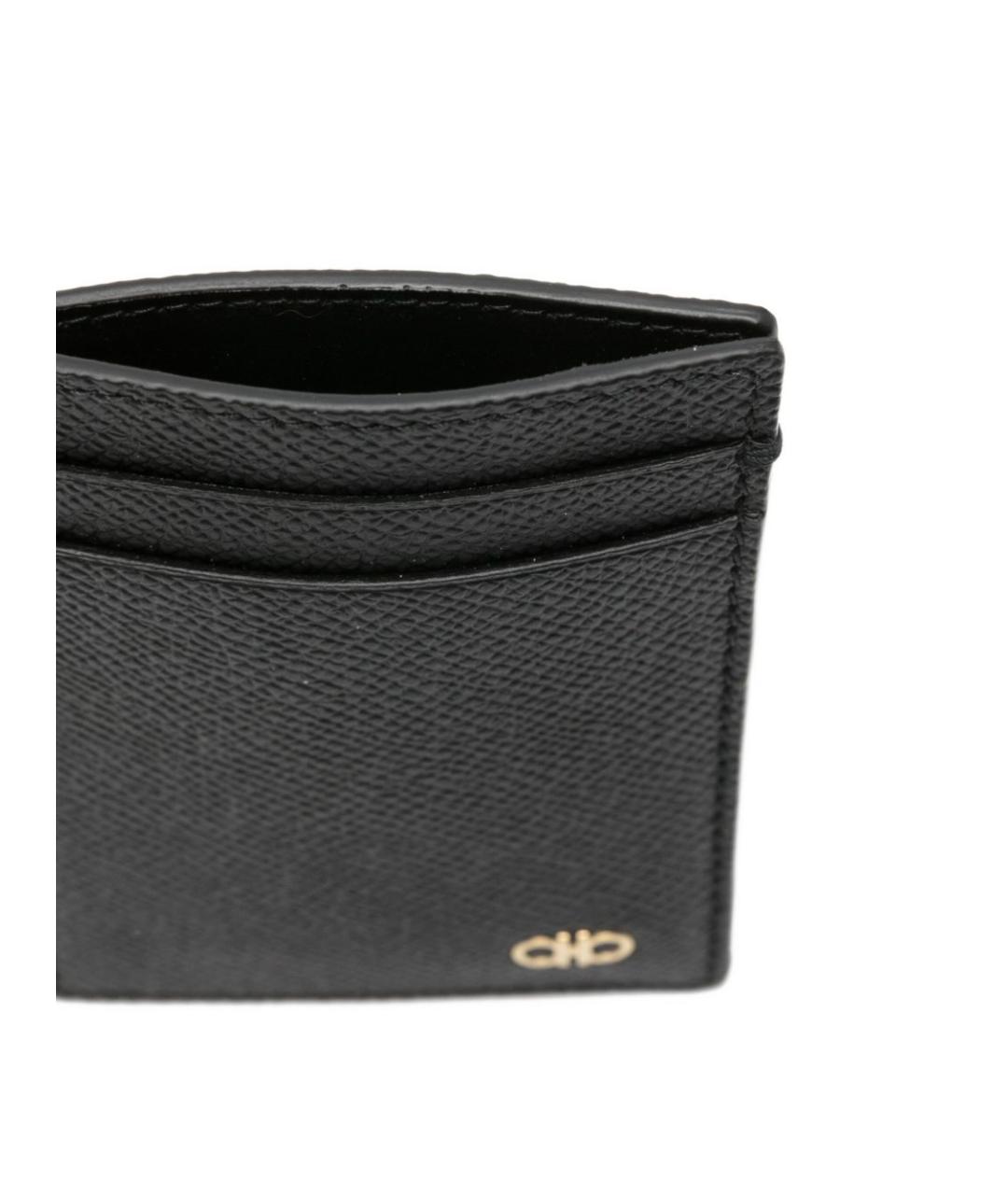 FERRAGAMO Черный кожаный кардхолдер, фото 2