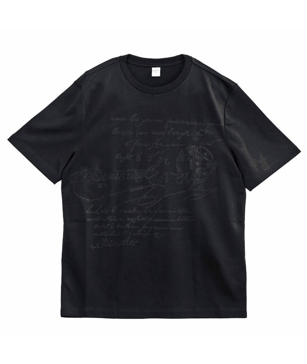 BERLUTI Темно-синяя хлопковая футболка, фото 1