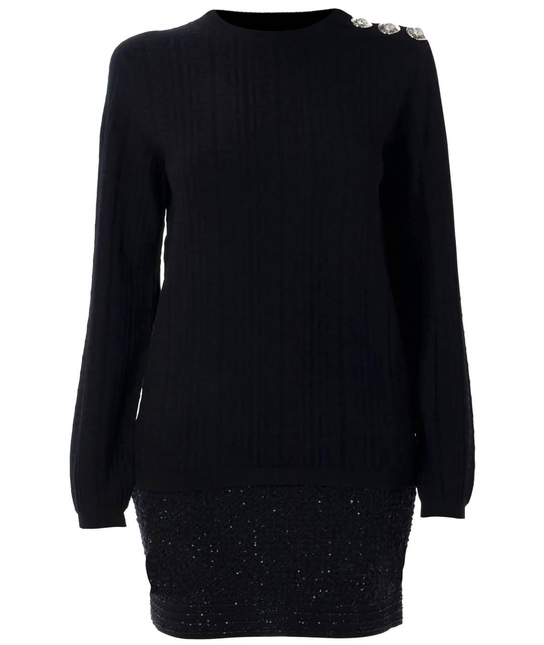 BALMAIN Черный вискозный джемпер / свитер, фото 1