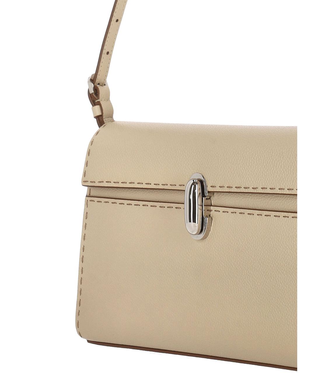 Savette Бежевая кожаная сумка через плечо, фото 4