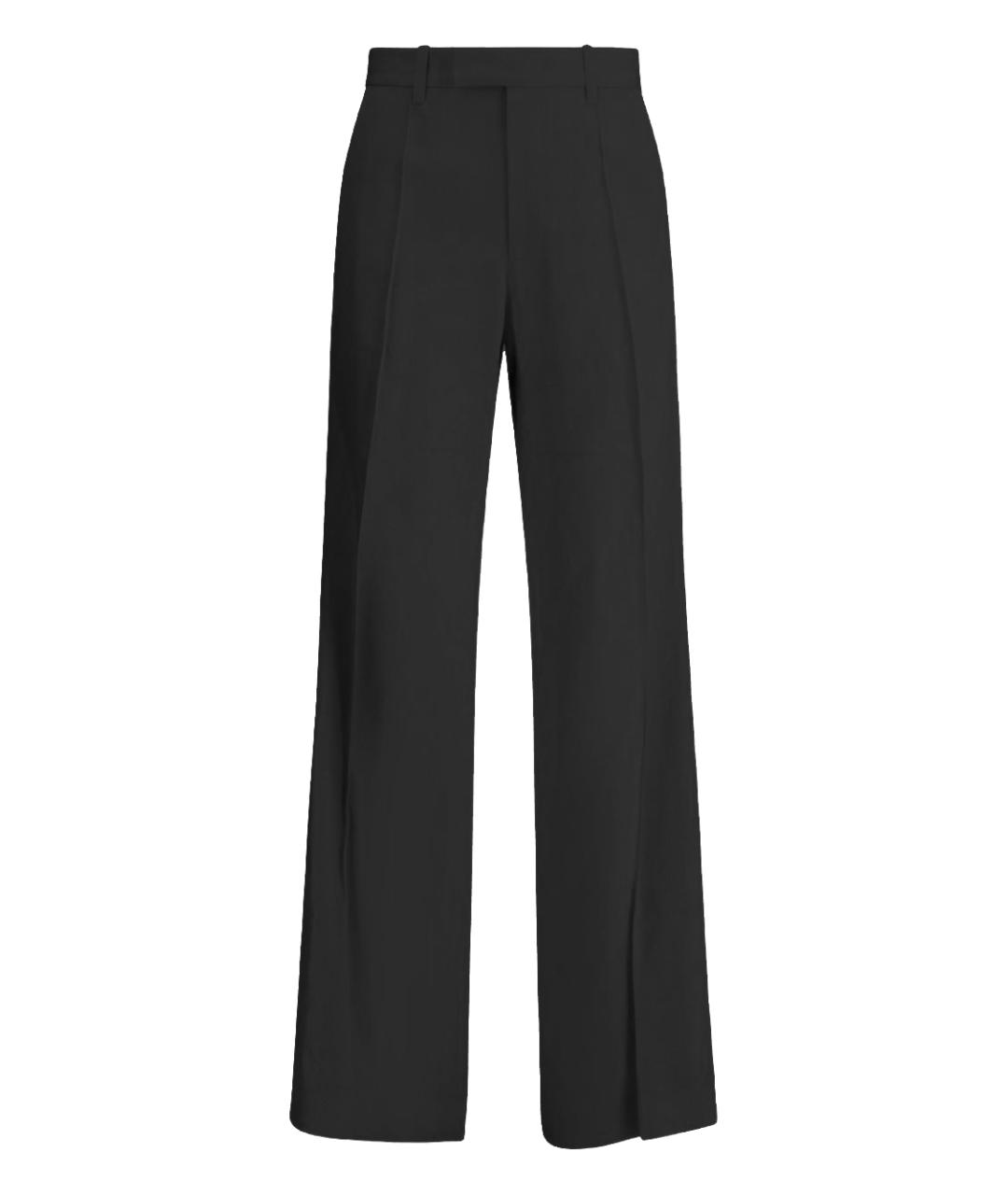 PHOEBE PHILO Черные шерстяные прямые брюки, фото 1