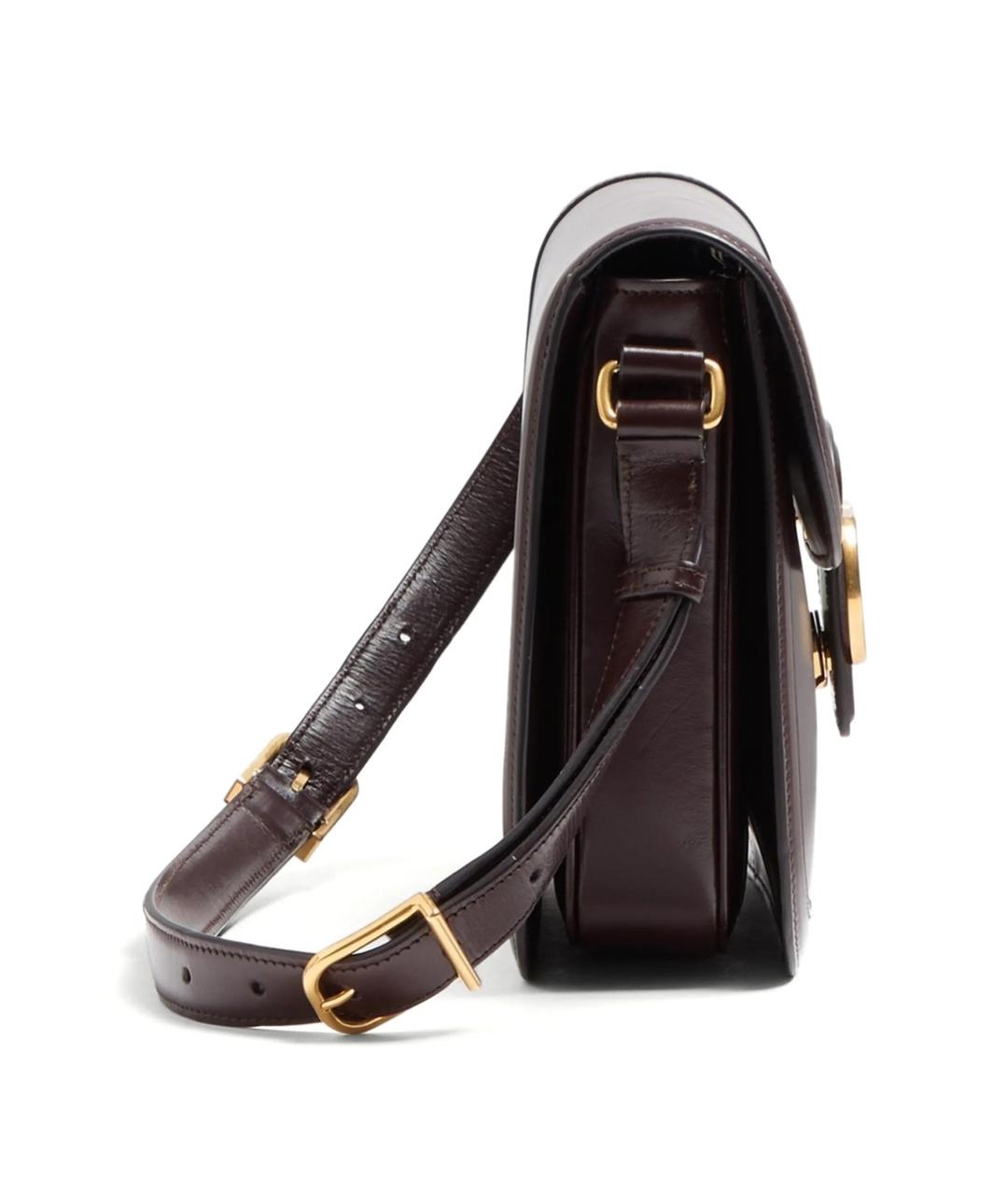 VALENTINO Коричневая кожаная сумка через плечо, фото 3