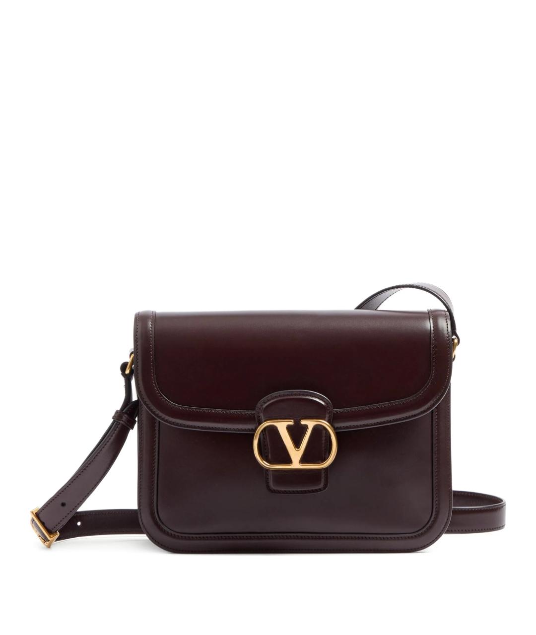 VALENTINO Коричневая кожаная сумка через плечо, фото 1