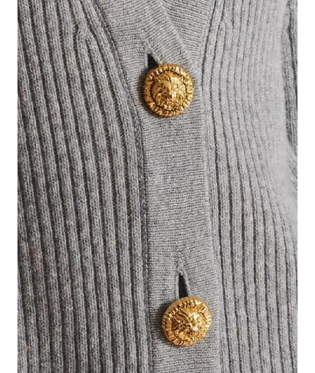 BALMAIN Серый кашемировый кардиган, фото 2