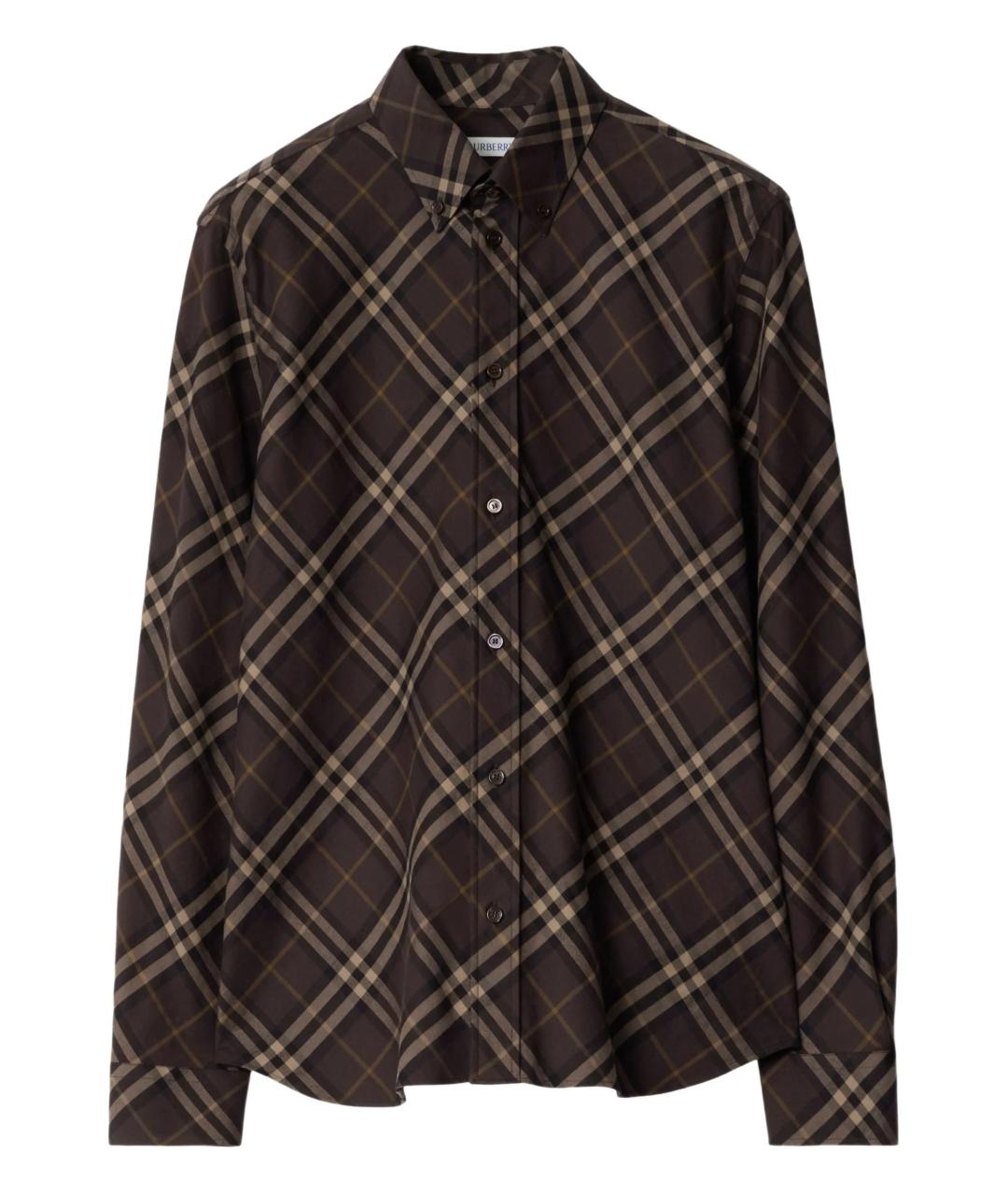BURBERRY Коричневая хлопковая кэжуал рубашка, фото 1