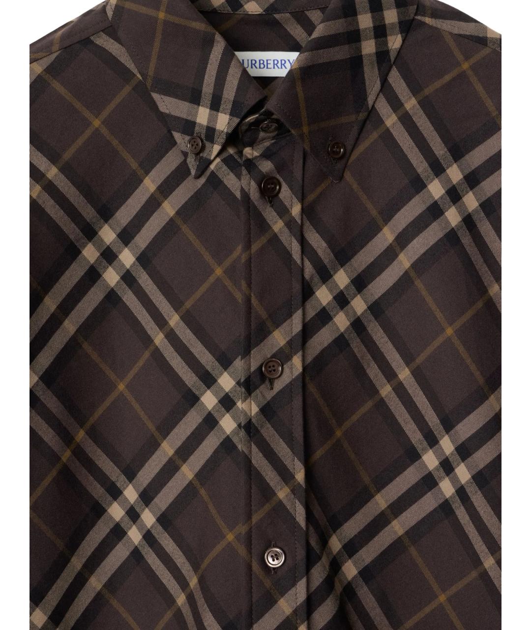 BURBERRY Коричневая хлопковая кэжуал рубашка, фото 2