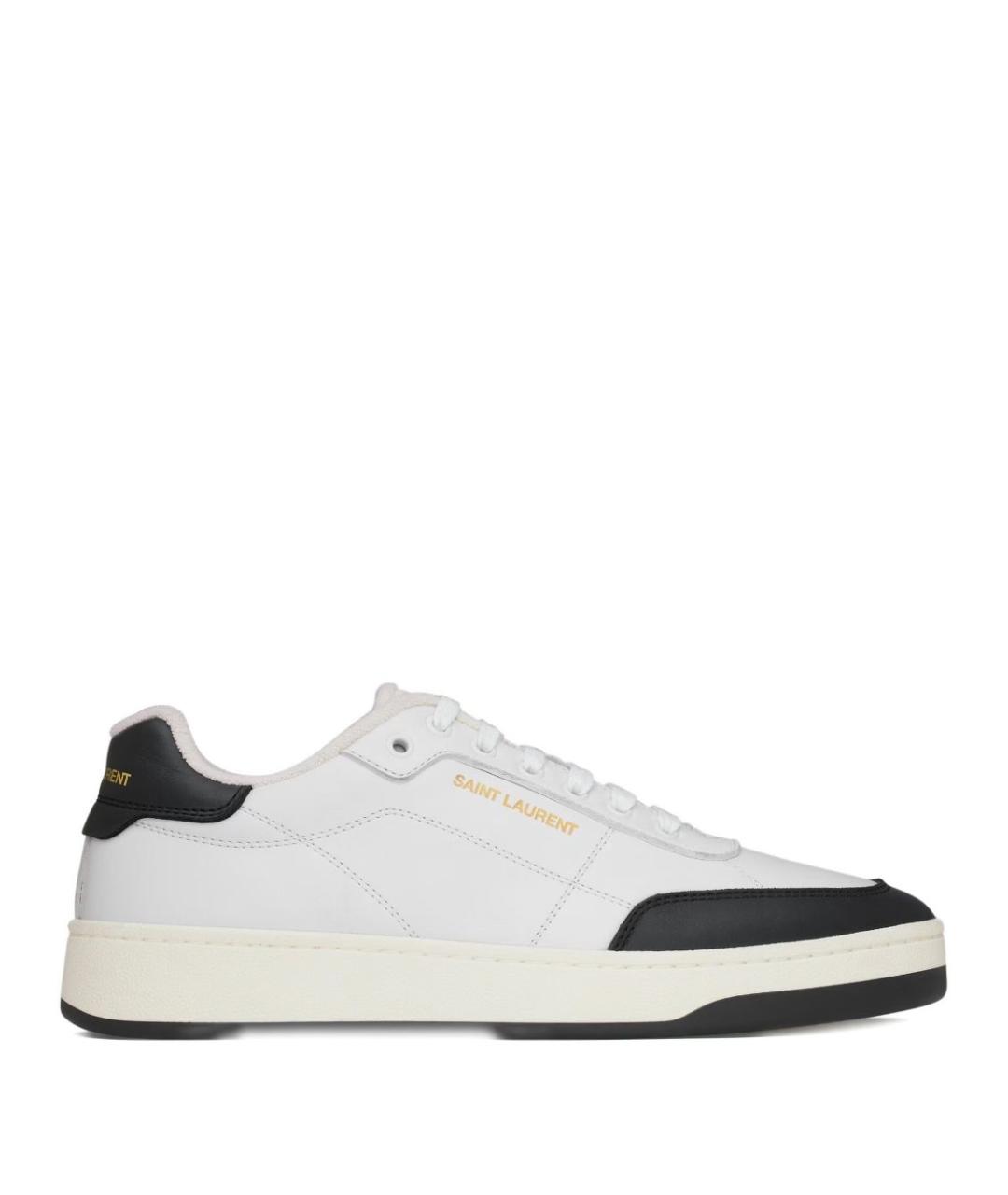SAINT LAURENT Белые кожаные низкие кроссовки / кеды, фото 1