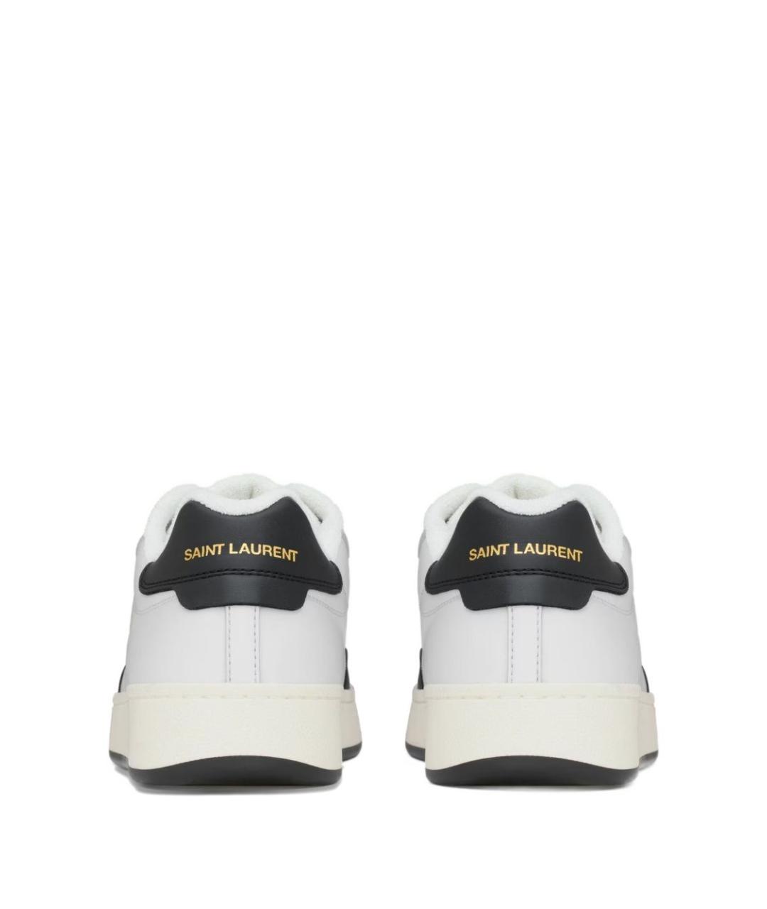 SAINT LAURENT Белые кожаные низкие кроссовки / кеды, фото 4