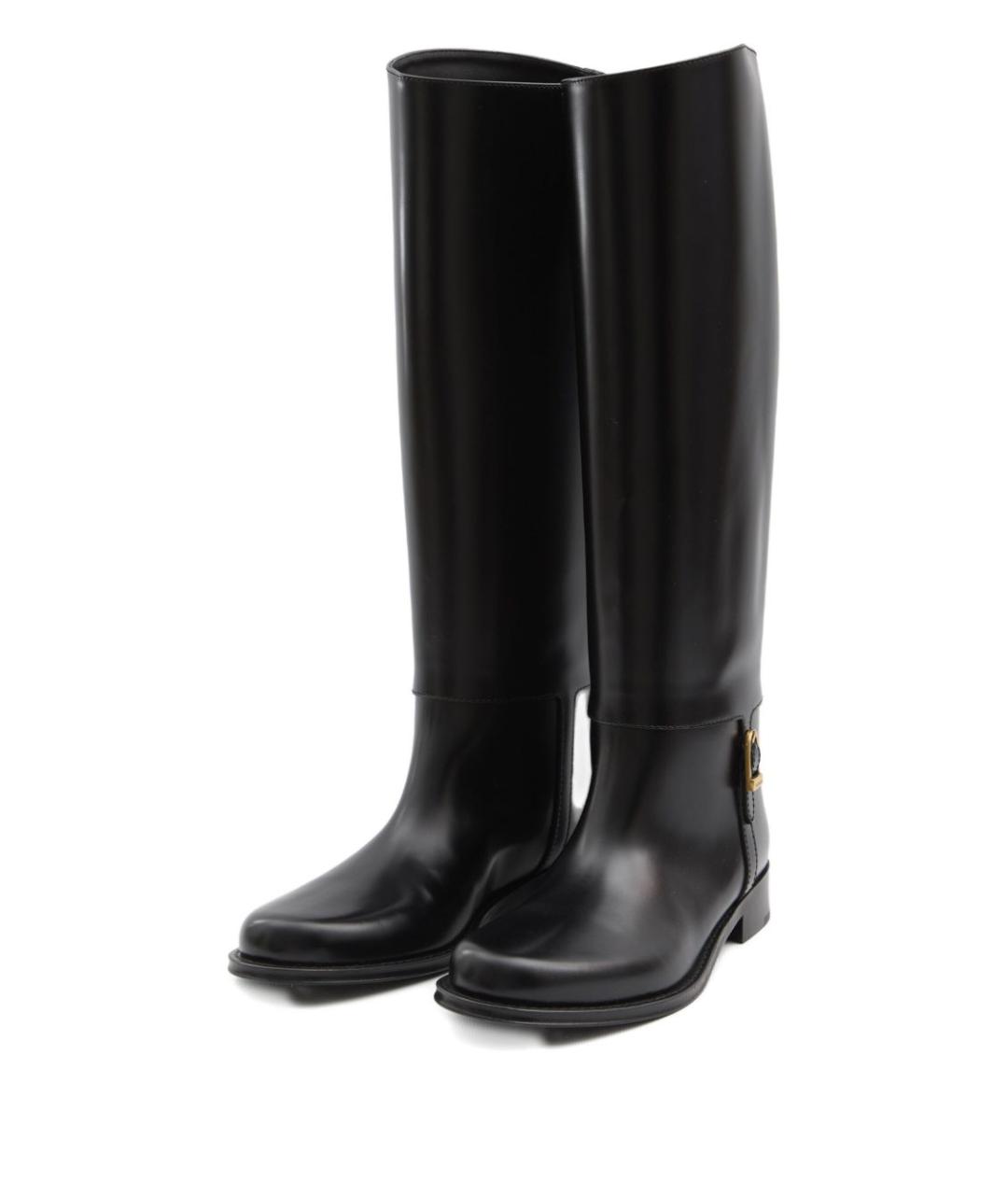 SAINT LAURENT Черные кожаные сапоги, фото 2