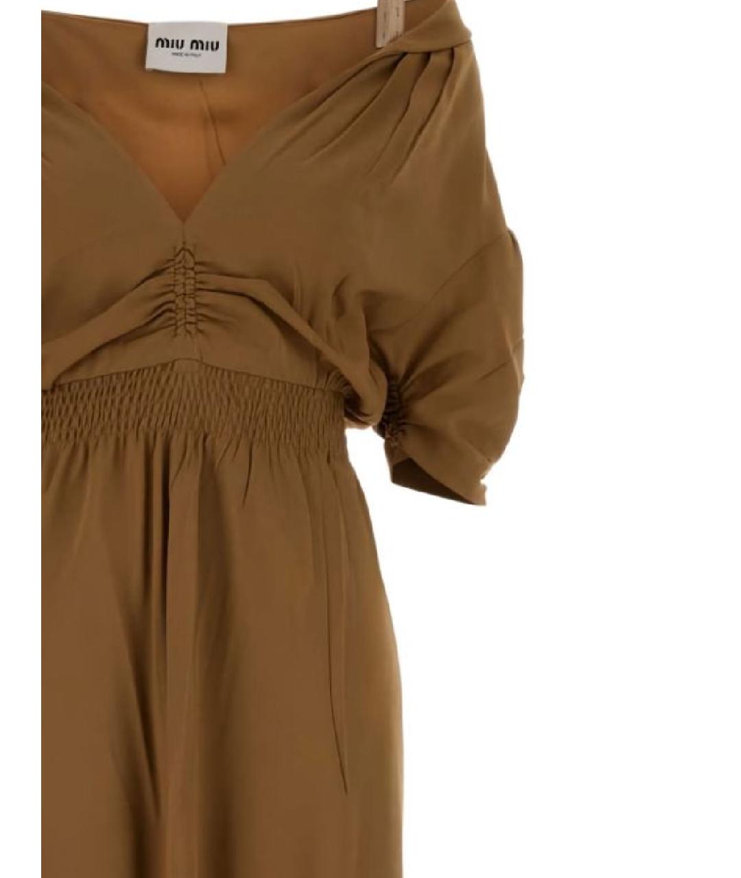 MIU MIU Бежевое повседневное платье, фото 2