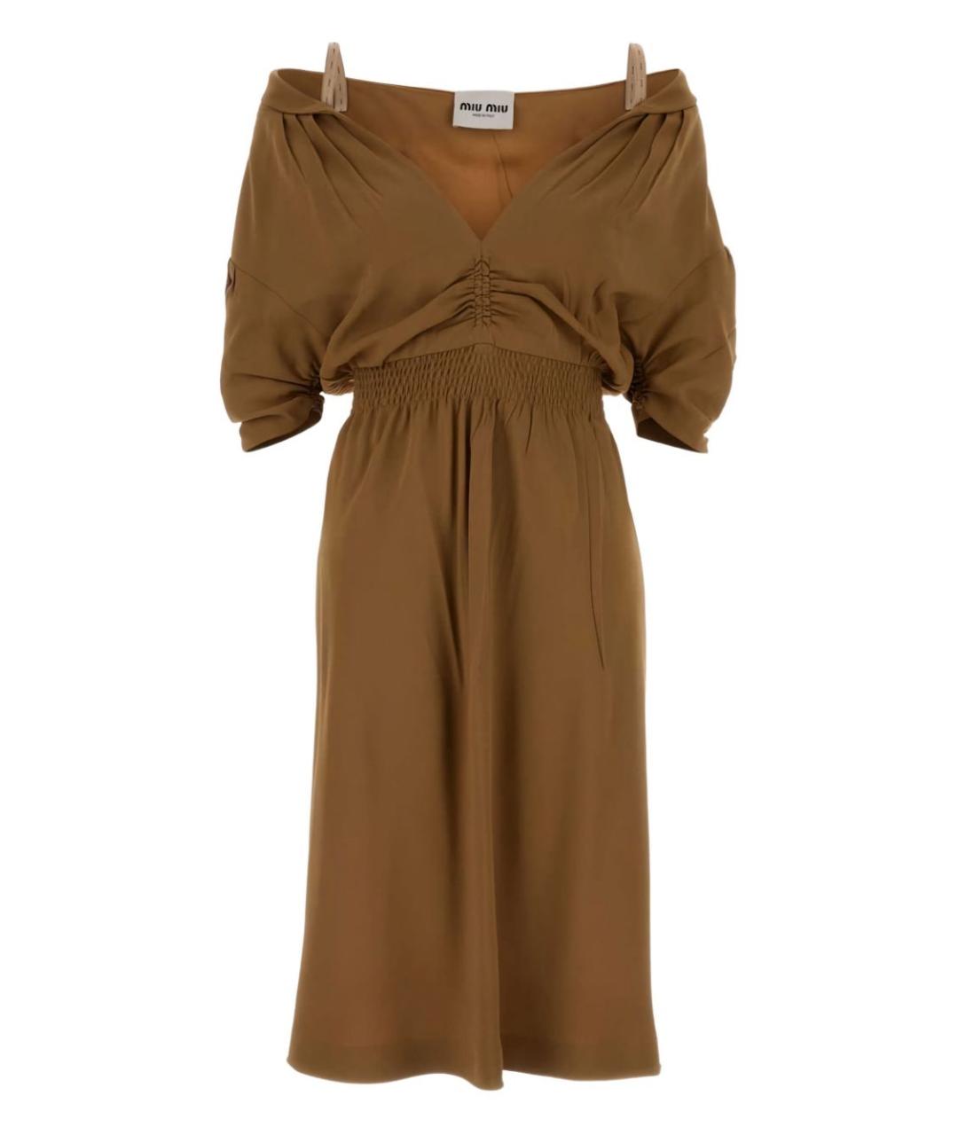 MIU MIU Бежевое повседневное платье, фото 1