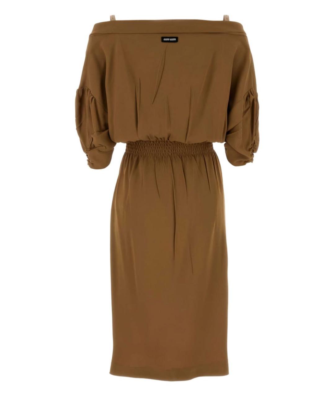 MIU MIU Бежевое повседневное платье, фото 3