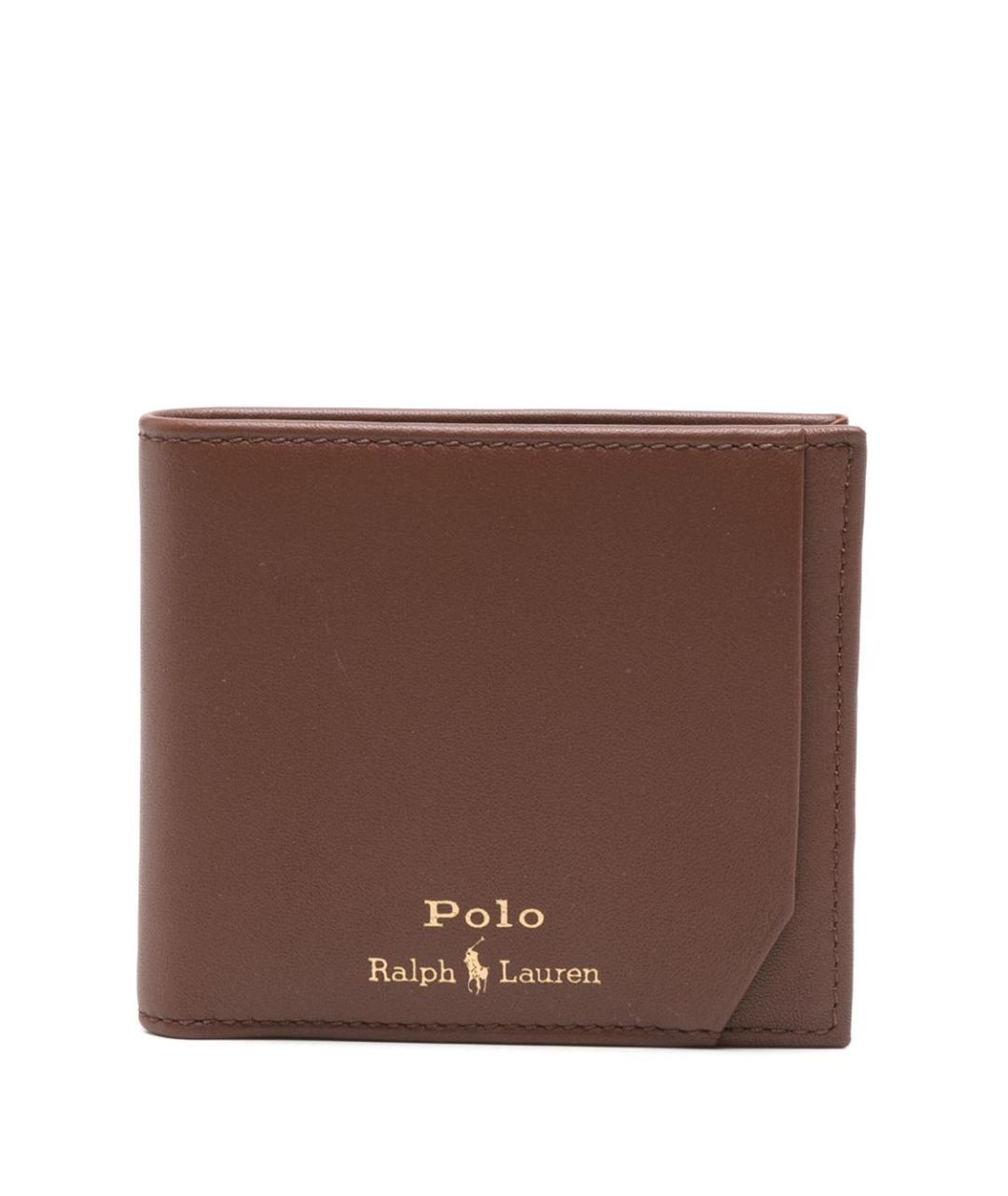POLO RALPH LAUREN Коричневый кожаный кошелек, фото 1